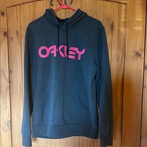 Oakley Women's Charcoal Hoodie with Pink Logo
